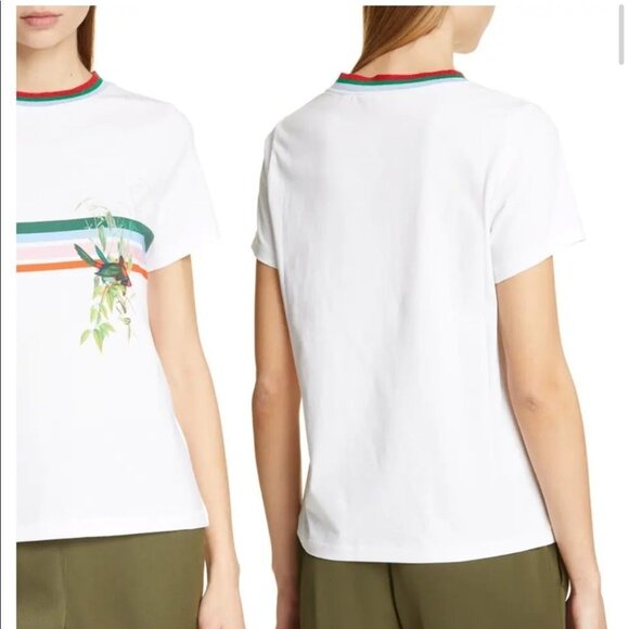 Ted Baker Kathlin Tutti Frutti Print Cotton T-shirt tropical Toucan bird print S - Picture 2 of 16